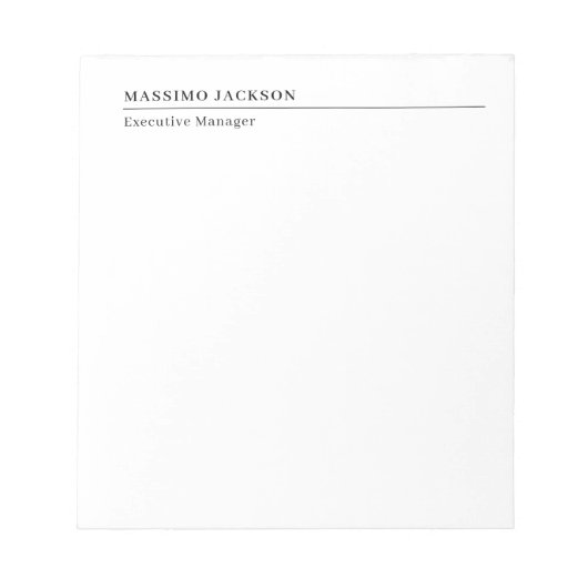 Professioneel eenvoudig minimalistisch modern naam notitieblok (Voorkant)