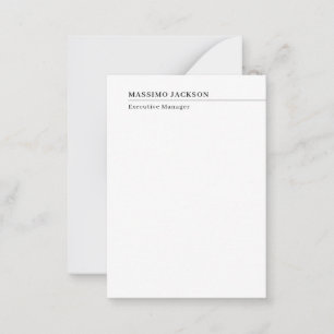 Professioneel eenvoudig minimalistisch modern naam notitiekaartje
