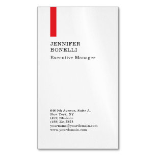 Professioneel eenvoudig minimalistisch modern rood magnetisch visitekaartje