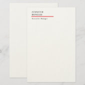 Professioneel eenvoudig minimalistisch modern tren briefpapier (Voorkant / Achterkant)