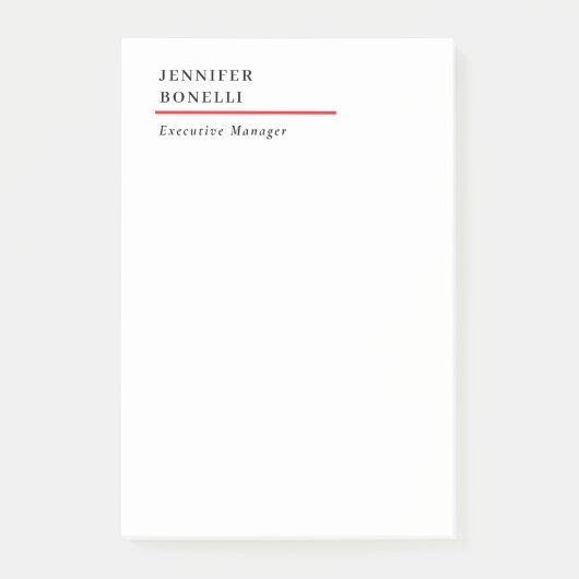 Professioneel eenvoudig minimalistisch modern tren post-it® notes (Voorkant)