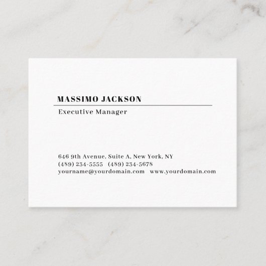 Professioneel eenvoudig minimalistisch modern visitekaartje (Voorkant)