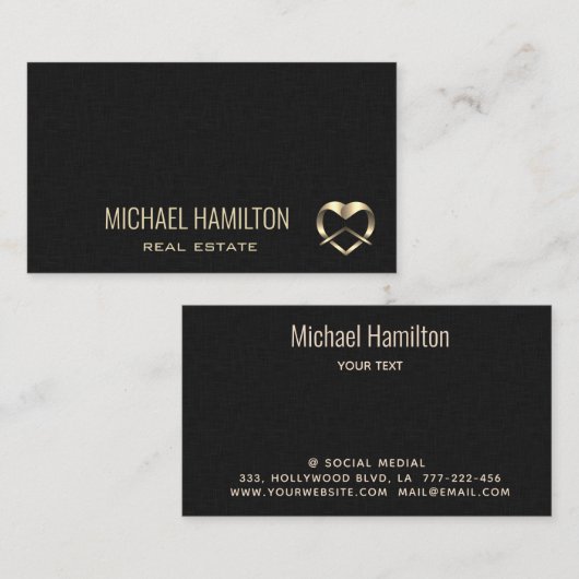 Professioneel eenvoudig minimalistisch onroerend g visitekaartje (Voorkant / Achterkant)