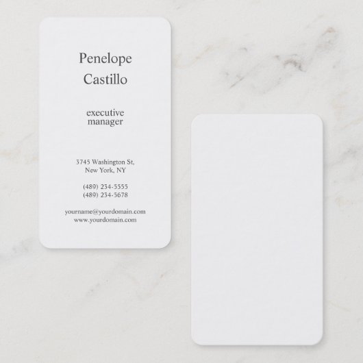 Professioneel, eenvoudig minimalistisch scherm visitekaartje (Voorkant / Achterkant)