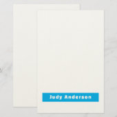 Professioneel Eenvoudig Modern Eerlijk Naam Blauw  Briefpapier (Voorkant / Achterkant)
