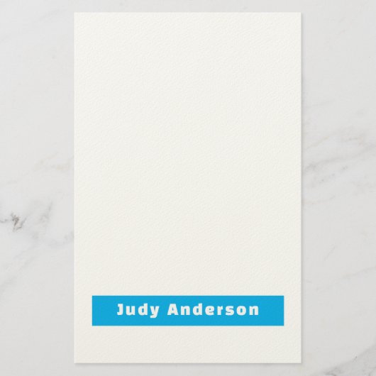 Professioneel Eenvoudig Modern Eerlijk Naam Blauw  Briefpapier (Voorkant)