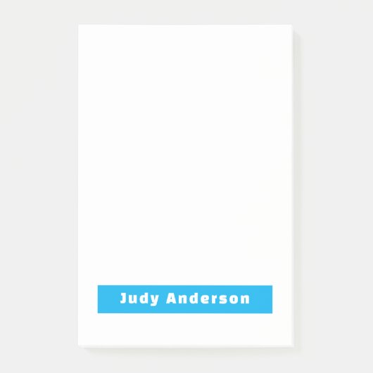 Professioneel Eenvoudig Modern Eerlijk Naam Blauw Post-it® Notes (Voorkant)