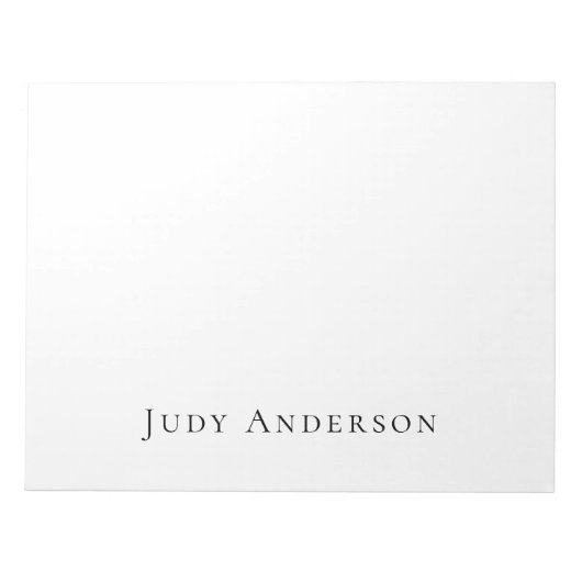 Professioneel Eenvoudig Modern Eerlijk Uw Naam Notitieblok (Voorkant)