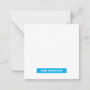 Professioneel Eenvoudig Modern Elegant Naam Blauw  Notitiekaartje