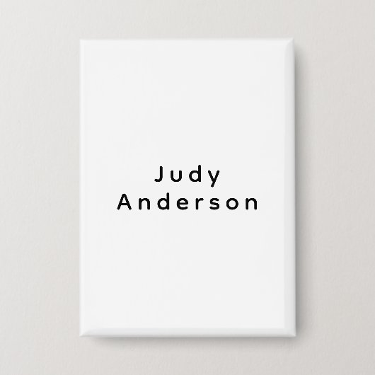 Professioneel Eenvoudig Modern Elegant Uw Naam Button (Voorkant)