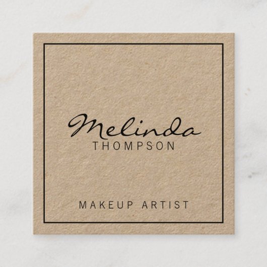 Professioneel, eenvoudig, modern Kraft-papier Vierkante Visitekaartje (Voorkant)