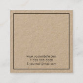 Professioneel, eenvoudig, modern Kraft-papier Vierkante Visitekaartje (Achterkant)
