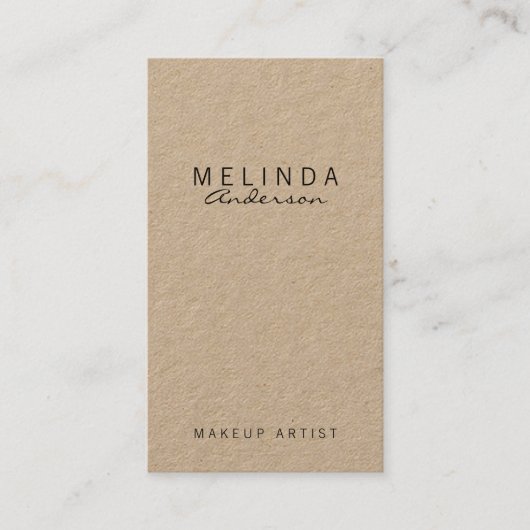 Professioneel eenvoudig modern Kraft-papier Visitekaartje (Voorkant)