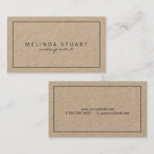 Professioneel eenvoudig modern Kraft-papier Visitekaartje (Voorkant / Achterkant)