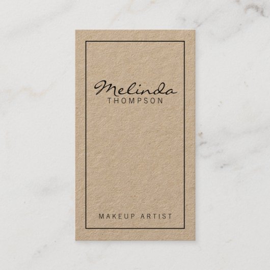 Professioneel, eenvoudig, modern Kraft-papier Visitekaartje (Voorkant)