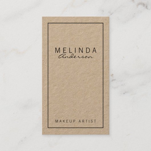 Professioneel, eenvoudig, modern Kraft-papier Visitekaartje (Voorkant)