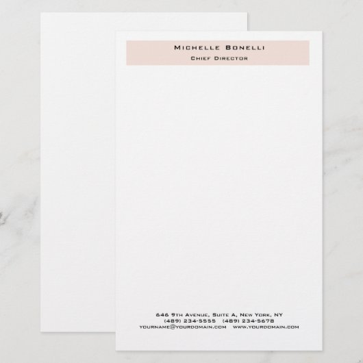 Professioneel Eenvoudig Modern Minimalistisch  Briefpapier (Voorkant / Achterkant)