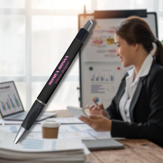 Professioneel Eenvoudig Modern Neon Roze Zwart Pen