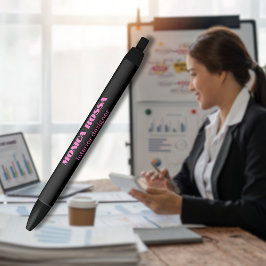 Professioneel Eenvoudig Modern Neon Roze Zwart Zwarte Inkt Pen