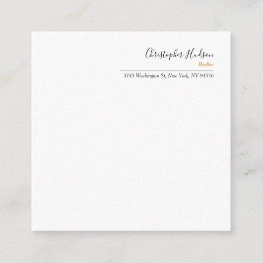 Professioneel Eenvoudig Onroerend goed Informatiekaartje (Voorkant)