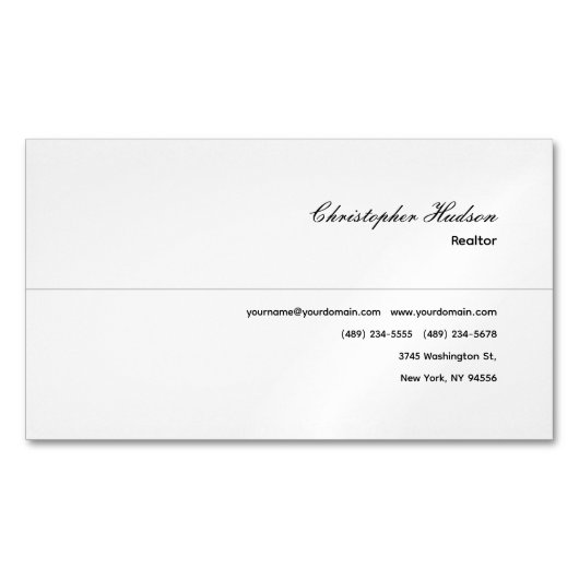 Professioneel Eenvoudig Onroerend goed Magnetisch Visitekaartje (Voorkant)