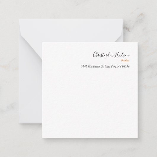 Professioneel Eenvoudig Onroerend goed Notitiekaartje (Voorkant)