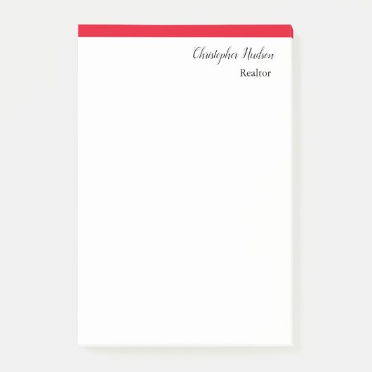 Professioneel Eenvoudig Onroerend goed Rood Wit Post-it® Notes (Voorkant)