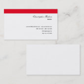 Professioneel Eenvoudig Onroerend goed Rood Wit Visitekaartje (Voorkant / Achterkant)