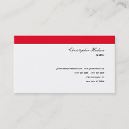 Professioneel Eenvoudig Onroerend goed Rood Wit Visitekaartje