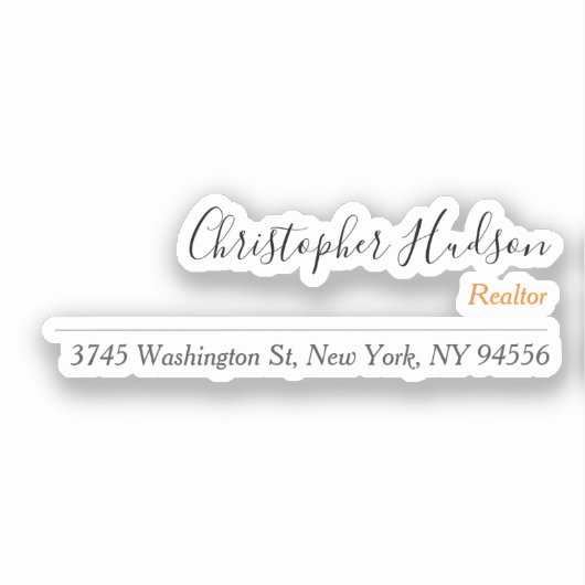 Professioneel Eenvoudig Onroerend goed Sticker (Voorkant)