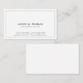 Professioneel eenvoudig ontwerp minimalistisch wit visitekaartje (Voorkant / Achterkant)