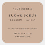 Professioneel Eenvoudig Productlabel Vierkante Sticker (Voorkant)