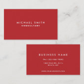 Professioneel, eenvoudig rood elegant, modern visitekaartje (Voorkant / Achterkant)