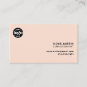 Professioneel Eenvoudig Roze Minimaal Ontwerp met  Visitekaartje (Voorkant)