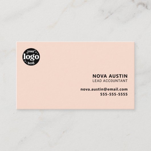 Professioneel Eenvoudig Roze Minimaal Ontwerp met  Visitekaartje (Voorkant)