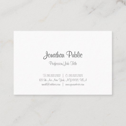 Professioneel Eenvoudig Sjabloon Kalligrafie Scrip Visitekaartje (Achterkant)
