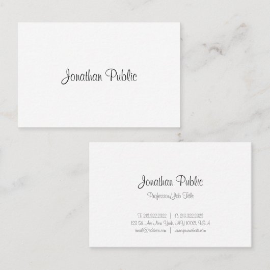 Professioneel Eenvoudig Sjabloon Kalligrafie Scrip Visitekaartje (Voorkant / Achterkant)