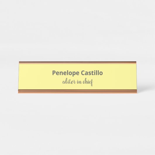 Professioneel, eenvoudig stijlvol bureau naambordje (Voorkant)