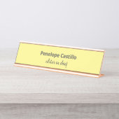 Professioneel, eenvoudig stijlvol bureau naambordje (Voorkant)