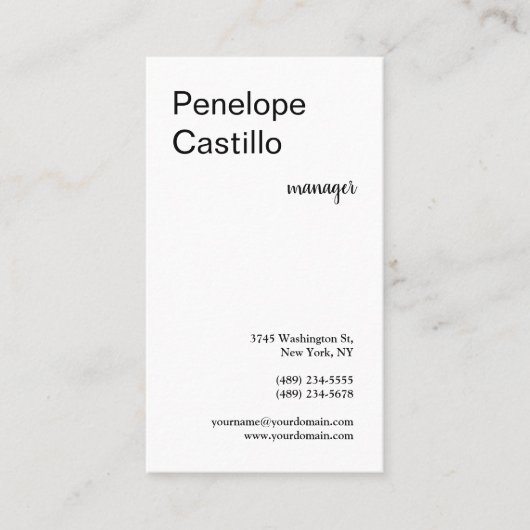 Professioneel, eenvoudig stijlvol design visitekaartje (Voorkant)