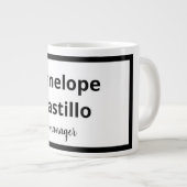 Professioneel, eenvoudig, stijlvol, zwart en wit grote koffiekop (Voorkant rechts)