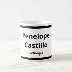 Professioneel, eenvoudig, stijlvol, zwart en wit koffiemok