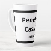 Professioneel, eenvoudig, stijlvol, zwart en wit latte mok (Linkerhoek)