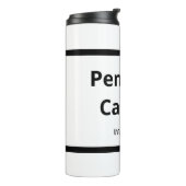 Professioneel, eenvoudig, stijlvol, zwart en wit thermosbeker (Gedraaid links)