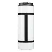 Professioneel, eenvoudig, stijlvol, zwart en wit thermosbeker (Achterkant)