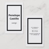 Professioneel, eenvoudig, stijlvol, zwart en wit visitekaartje (Voorkant / Achterkant)