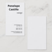 Professioneel, eenvoudig, stijlvol, zwart en wit visitekaartje (Voorkant / Achterkant)