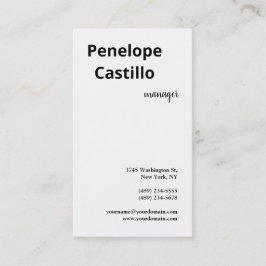 Professioneel, eenvoudig, stijlvol, zwart en wit visitekaartje