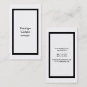 Professioneel, eenvoudig, stijlvol, zwart en wit visitekaartje (Voorkant / Achterkant)
