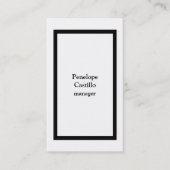 Professioneel, eenvoudig, stijlvol, zwart en wit visitekaartje (Voorkant)